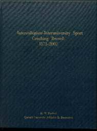 Intercollegiate-Interuniversity Sport Coaching Record: 1873-2002