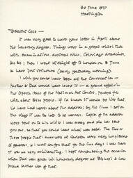 Letter - Whalley to Cece - p. 1