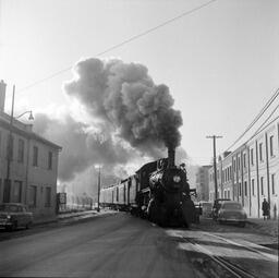 Editorial Page News. KNP (K&P) Train Crossing on Ontario Street - V25.5-34-36.2