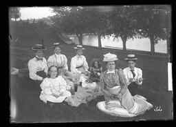 [Family Picnic with 5 Women and 2 Girls at Kingston Mills]