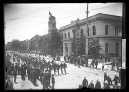 [Parade In Front of Custom's House and St. George's Cathedral, Kingston]